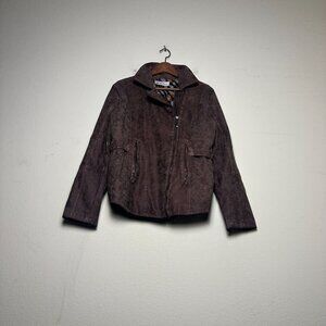 Montana Co Leather Like Zip Moto Biker Brown Jacket Women M Western Outerwear